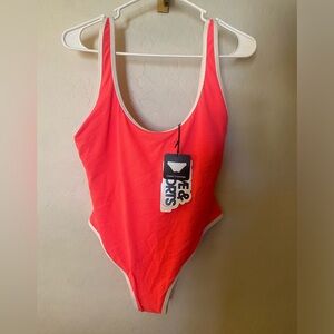 Pink one piece bathing suit
